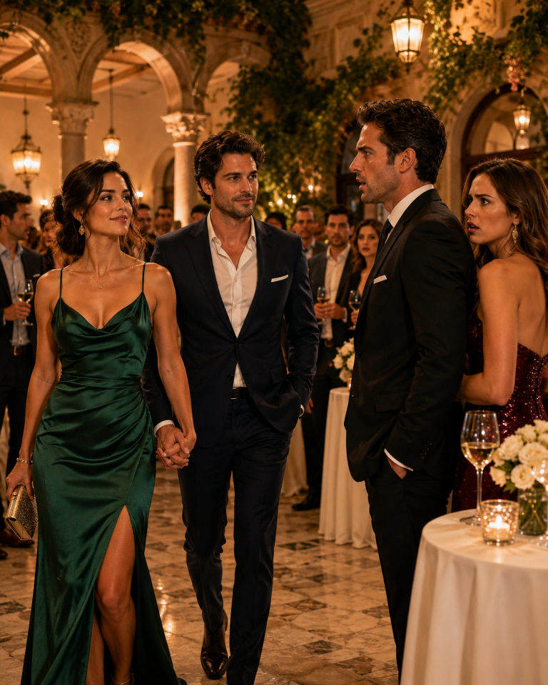 Mi esposo se quedó paralizado cuando entré a la fiesta de su empresa tomada de la mano del marido de su amante — y, sinceramente, fue el mejor intercambio que he hecho en mi vida